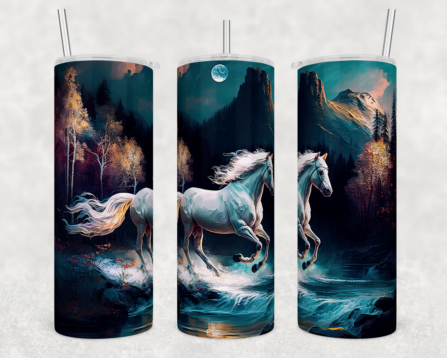 White Horse - 20oz Water Bottle/Tumbler Duo