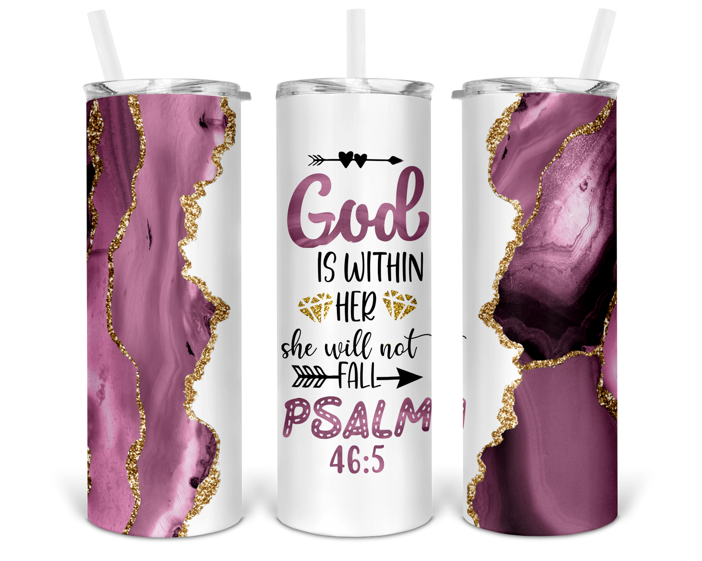 Psalm 46:5- 20oz Water Bottle/Tumbler Duo