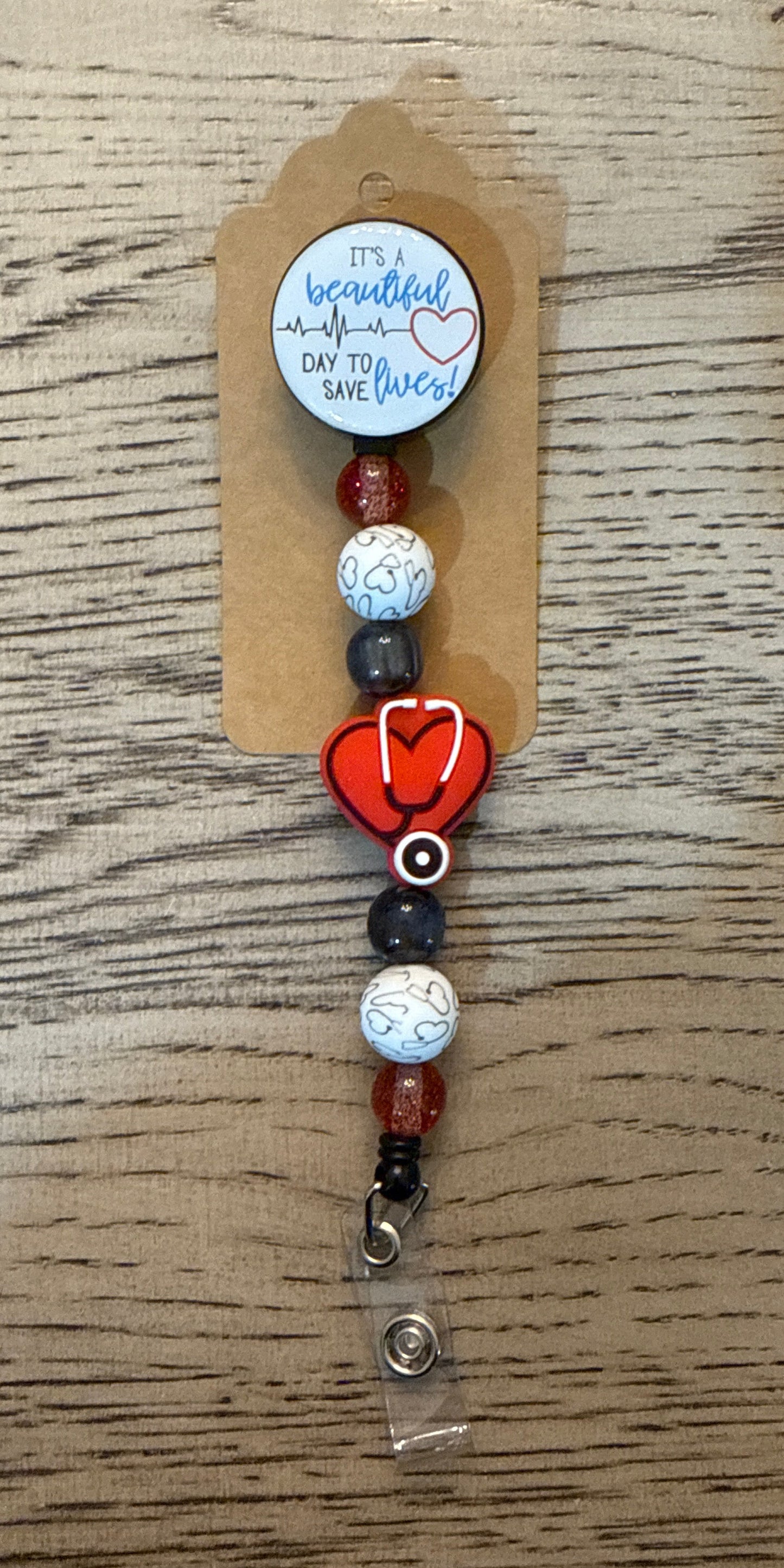 Beaded Badge Reel