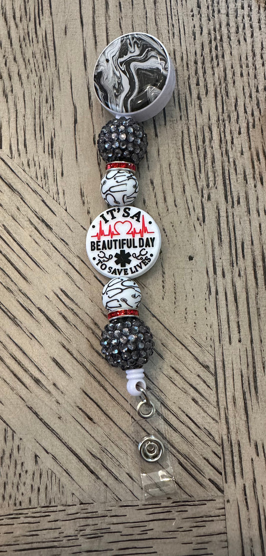 Beaded Badge Reel