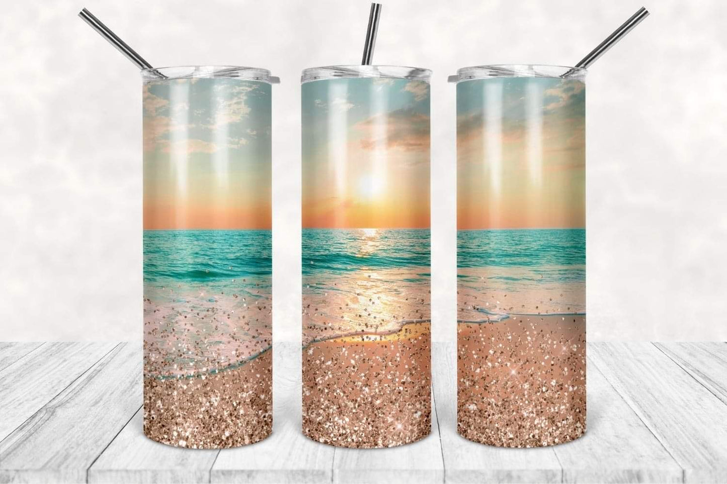 Beach - 20oz Water Bottle/Tumbler Duo