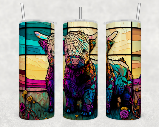 Stained Glass Highland - 20oz Water Bottle/Tumbler Duo